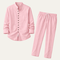 Long Sleeve Linen Shirt and Trousers Set – Elevated Summer Co-Ord