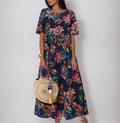 Iustina | Floral Flutter-Sleeve Midi Dress