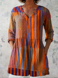 Mafalda | Easy V-Neck Patterned Blouse