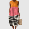 Kasia | Abstract Sleeveless Midi Dress