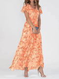 Marcella | Floral Flutter-Sleeve Maxi Dress