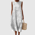 Katja | Geometric Sleeveless Midi Dress