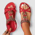 Maryna | Beaded T-Strap Slingback Flat Sandals for Women