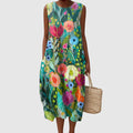 Keiko | Floral Sleeveless Midi Dress