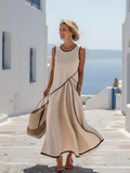 Maxi Dress – Draped Sleeveless Ease