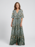 Maxi Dress – Floral V-Neck Evening Grace