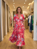 Minelda | Floral V-Neck Maxi Wedding Guest Gowns