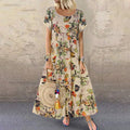 Maxi Dress – Loose Floral Short-Sleeve Maxi