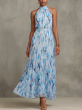 Maxi Dress – Spring Floral Halter Swing