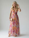 Maxi Dress with Wrap Bodice and Spaghetti Straps
