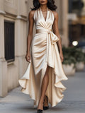 Bakhtawar | Halter Wrap Midi Dress