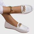 Melissa | Chain-Detail Slip-On Almond-Toe Loafers for Women