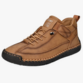 Men's Casual Faux Upper Sneakers with Lace-Up and Side Strap