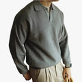 Men's Knit Polyester Polo Shirt with Open Placket and Ribbing