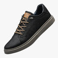 Men's Low-Top Faux Sneakers with Lace-Up and Stitched Panels