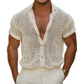 Men's Open-Knit Short-Sleeve Shirt