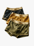 Men's Ribbed Knit Boxer Briefs with Pouch and Elastic Waistband