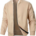 Osgood | Textured Grid Full-Zip Bomber Jacket