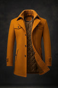 Thaddeus | Double-Collar Quilted-Lined Overcoat