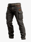 Men's Woven Cargo Pants with Flap Pockets and Belt Loops