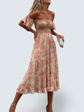 Midi Dress – Off-Shoulder Floral Midi