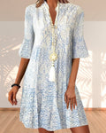 Midi Dress – Paisley Three-Quarter Sleeve