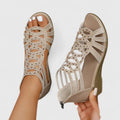 Mindy | Embellished Caged Wedge Sandals for Women