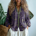 Monika | Contrast-Trim Button-Down Blouse