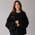 Clara | Women’s Drop-Shoulder Knit Sweater Split Hem