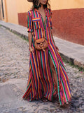 Aeronwen | Striped Sun-Kissed Maxi Dress