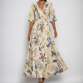 Nathalie | Floral Wrap Belted Maxi Dress