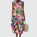 Kristiina | Floral Willowy Midi Dress