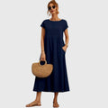 Niamh | Relaxed Round-Neck Midi Dress