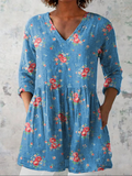Nicolina | Long Flowing V-Neck Blouse