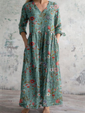 Noemi | Boho Wildflower Gathered-Waist Maxi Dress