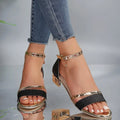 Deepa | Block-Heel Strappy Statement Heels