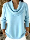 Vânia | Cowl-Neck Ribbed Elegant Sweater