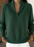 Guiomar | V-Neck Ribbed Composed Sweater
