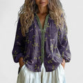 Nora | Retro Leaf-Print Blouse