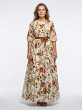 Drina | Belted Luminous Maxi Dress