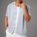 Open Knit Camp Shirt – Textured Summer Style
