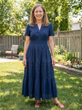 Lilja | Short-Sleeve Tiered Maxi Dress
