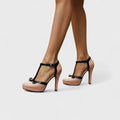 Oriah | Bow-Detail T-Strap Platform Heels for Women