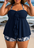 Pernilla | Pleated Halter Swim Dress