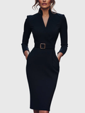 Perrine | Belted Wrap Pencil Dress