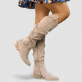 Pinar | Side-Zip Slouch Understated Knee-High Boots