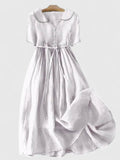 Rosalba | Lace-Up Waist Midi Dress