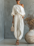 Rosalind | Off-Shoulder Slim Trouser Set
