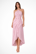 Sapphira | Ruffled Halter Maxi Dress