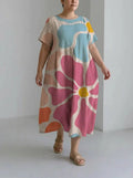 Marilena | Floral Short-Sleeve Midi Dress